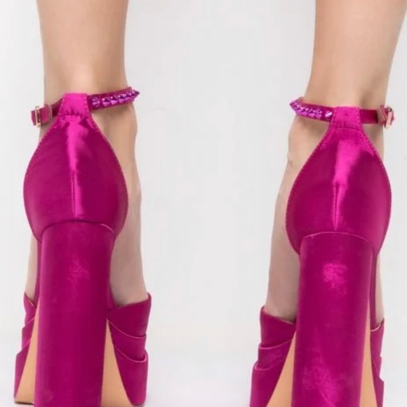 CITY ON FIRE CHUNKY PUMP IN FUCHSIA PENELOPE-FUCHSIA - Picture 8 of 10